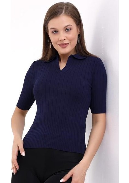 Polo Yaka Triko Bluz 6335 modelleri
