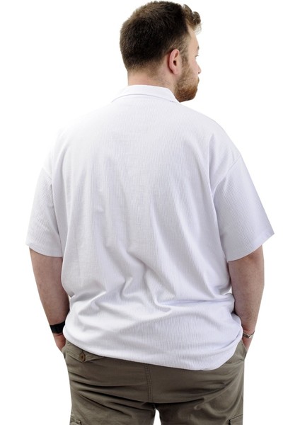 Büyük Beden Erkek Gömlek Apas Yaka Jakar U24380 Beyaz fırsatları