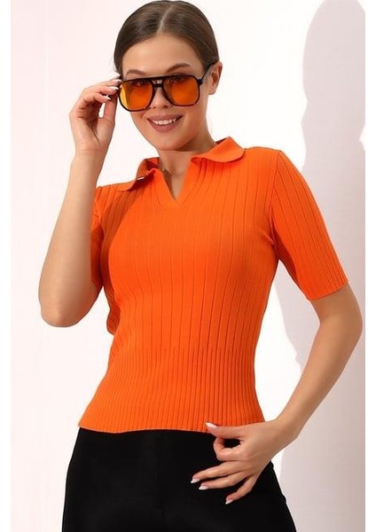 Polo Yaka Triko Bluz 6335 modelleri