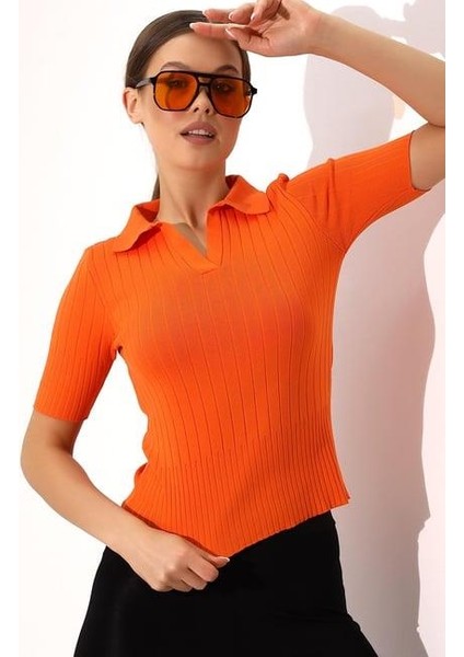 Polo Yaka Triko Bluz 6335 fırsatları