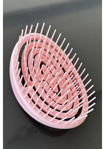 Pembe Renk Taşınabilir Saç Tarama Fırçası/ Tarak