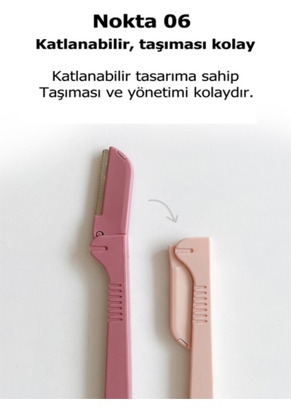 Kaş ve Yüz Usturası Açık ve Koyu Gri Renk Kaş Alma ve Düzenleyici Tek Katlamalık Jilet 2'li Set