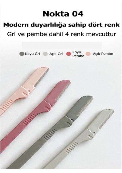 Kaş ve Yüz Usturası Açık ve Koyu Gri Renk Kaş Alma ve Düzenleyici Tek Katlamalık Jilet 2'li Set