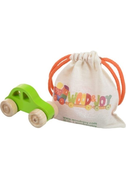 Hareketli Ahşap Mini Araba (Yeşil)