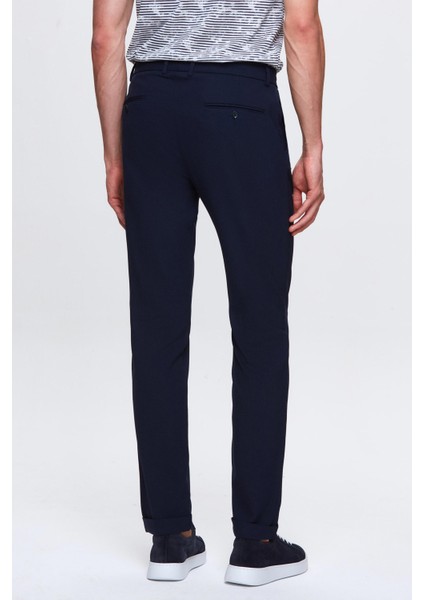 Slim Fit Lacivert Armürlü Jogger Pantolon modelleri