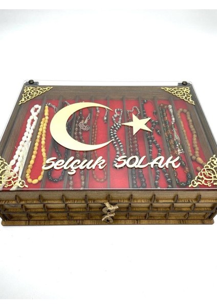 Kişiye Özel Şeffaf Kapaklı Ahşap Tesbih Koleksiyon Kutusu Tespih Kutusu (30 Tesbihlik) fırsatları