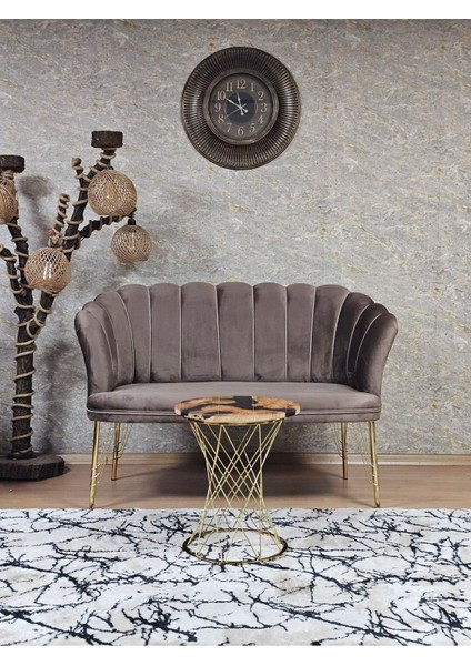 Ikili Gold Kaplama Tel Ayak Papatya Çay Seti Koltuk Takımı , Balkon, Salon, Ofis, Cafe Koltuk Takımı