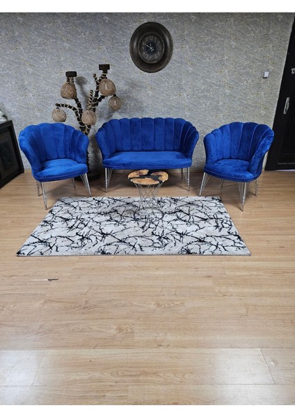 Krom Kaplama Tel Ayak Papatya Çay Seti Koltuk Takımı , Balkon, Salon, Ofis, Cafe Koltuk Takımı