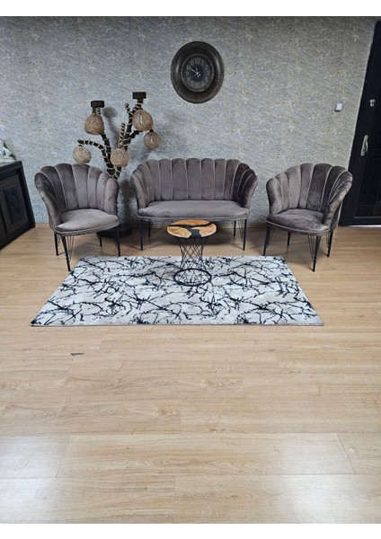 Siyah Boyalı Tel Ayak Papatya Çay Seti Koltuk Takımı , Balkon, Salon, Ofis, Cafe Koltuk Takımı modelleri