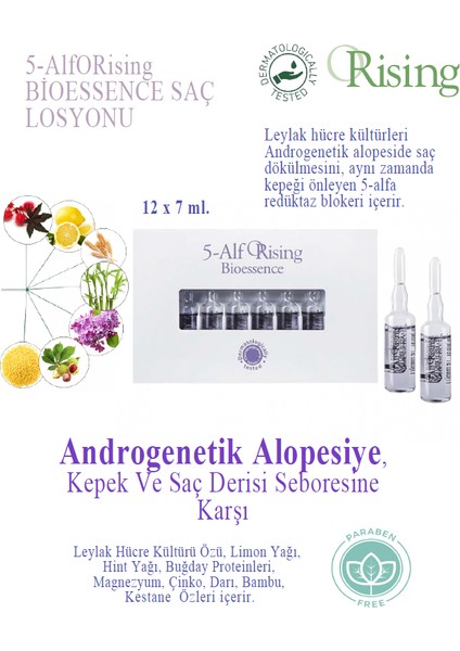 5-Alfa - Androgenetik Alopesiye Karşı Saç Serumu, 12 Amp. 7 Ml.
