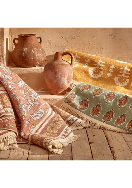 %100 Pamuk Indian Kilim Kahverengi (160X230 Cm)