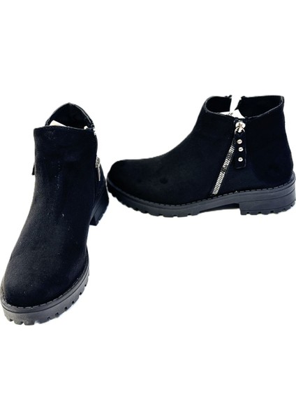 Kısa Bilek Kaymaz Taban Fermuar Desenli Kadın Bot fiyatları