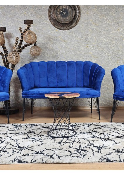 Siyah Boyalı Tel Ayak Papatya Çay Seti Koltuk Takımı , Balkon, Salon, Ofis, Cafe Koltuk Takımı fiyatları