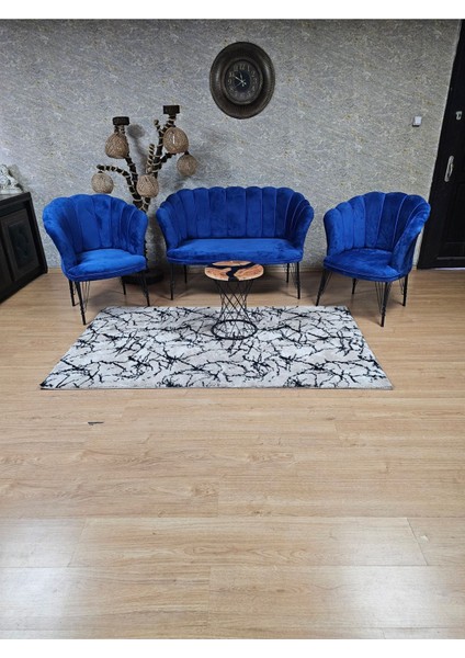 Siyah Boyalı Tel Ayak Papatya Çay Seti Koltuk Takımı , Balkon, Salon, Ofis, Cafe Koltuk Takımı modelleri
