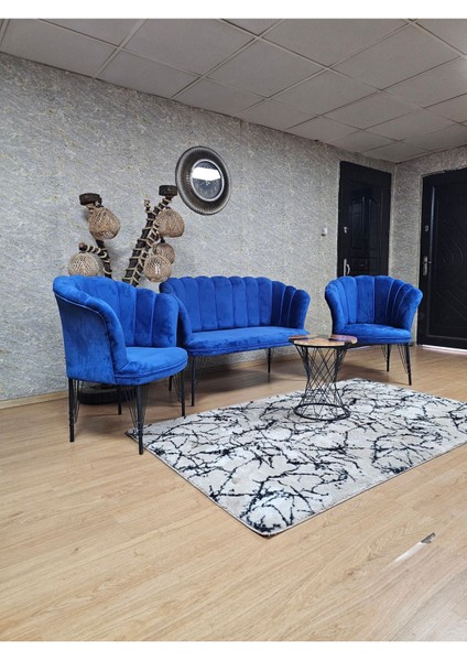 Siyah Boyalı Tel Ayak Papatya Çay Seti Koltuk Takımı , Balkon, Salon, Ofis, Cafe Koltuk Takımı fırsatları