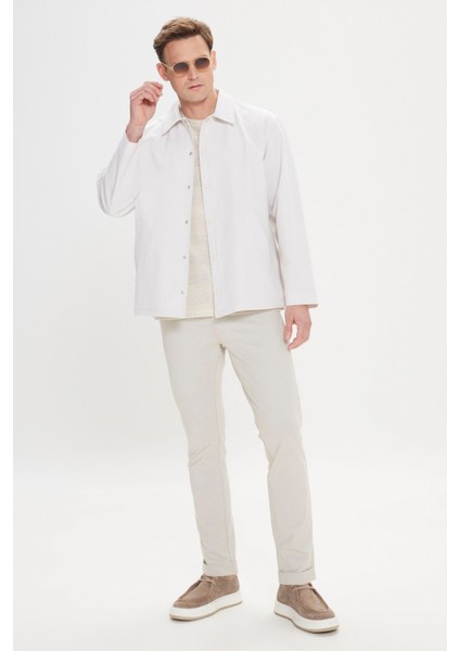 Erkek Bej Standart Fit Normal Kesim Gömlek Yaka Cepli Rahat Mont fiyatları