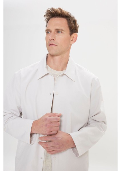 Erkek Bej Standart Fit Normal Kesim Gömlek Yaka Cepli Rahat Mont indirimleri