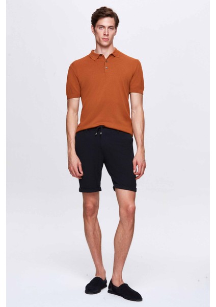 Slim Fit Camel Rayon Triko T-Shirt
