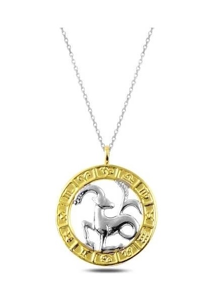 Muı Muı Gümüş Gold Oğlak Burcu Kolye