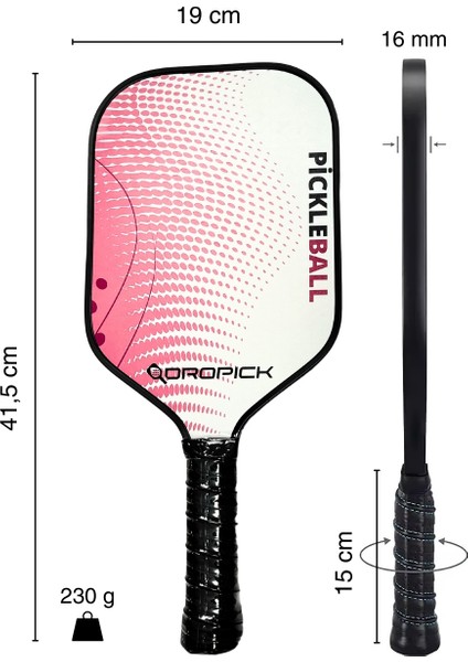 Balance Elite Serisi Karbon Fiber Yetişkin Çift Renk Pickleball Raketi