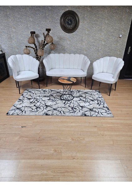 Siyah Boyalı Tel Ayak Papatya Çay Seti Koltuk Takımı , Balkon, Salon, Ofis, Cafe Koltuk Takımı modelleri