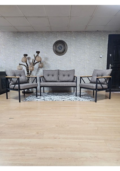 Siyah Boyalı Bahçe - Balkon - Mutfak Çay Seti Takımı Bahçe Koltuk Takımı