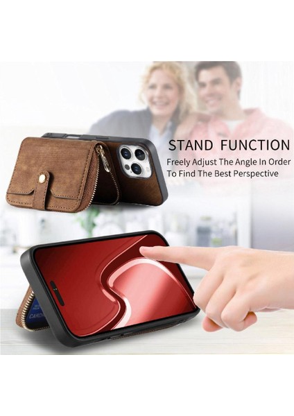 Iphone 16 Için Kılıf Pro Max Fermuar Kapatma 7 Kart Yuvaları Ayarlanabilir Kordon (Yurt Dışından) modelleri