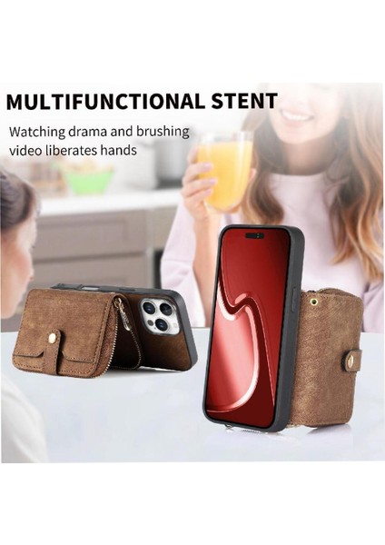 Iphone 16 Için Kılıf Pro Max Fermuar Kapatma 7 Kart Yuvaları Ayarlanabilir Kordon (Yurt Dışından) fırsatları