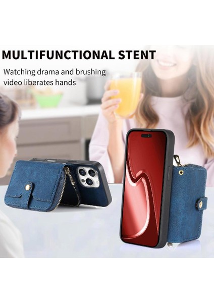 Iphone 16 Için Kılıf Pro Max Fermuar Kapatma 7 Kart Yuvaları Ayarlanabilir Kordon (Yurt Dışından) fırsatları