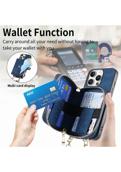 Iphone 16 Için Kılıf Pro Max Fermuar Kapatma 7 Kart Yuvaları Ayarlanabilir Kordon (Yurt Dışından) indirimleri