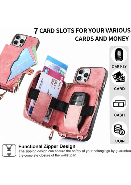 Iphone 16 Için Kılıf Pro Max Fermuar Kapatma 7 Kart Yuvaları Ayarlanabilir Kordon (Yurt Dışından) indirimleri