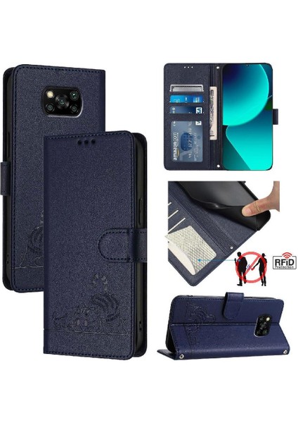 Xiaomi Poco X3 Nfc Kart Yuvası Tutucu Için Kickstand Cüzdan Kapak Çevirin (Yurt Dışından)