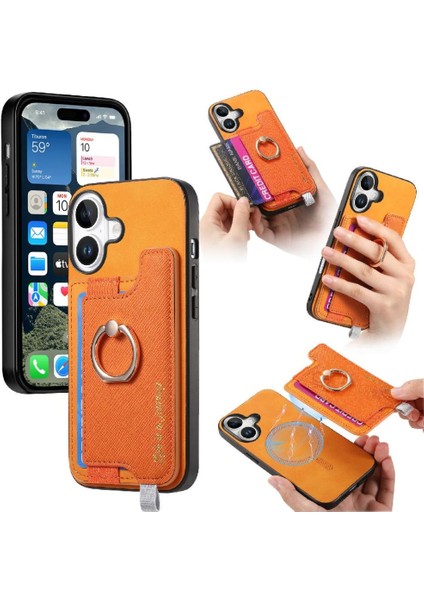 Iphone 16 Için Kılıf Cüzdan Magsafe Uyumlu Manyetik Halka Standı Tutucu (Yurt Dışından)