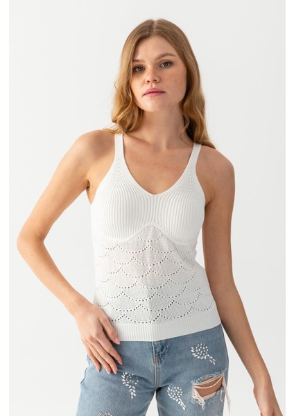Halter Yaka Delikli Triko Atlet Kadın Atlet 171810