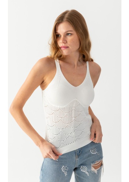 Halter Yaka Delikli Triko Atlet Kadın Atlet 171810