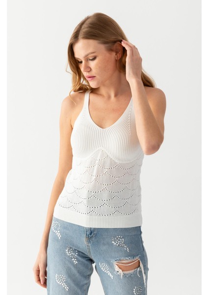 Halter Yaka Delikli Triko Atlet Kadın Atlet 171810