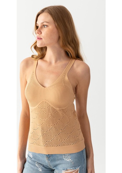 Halter Yaka Delikli Triko Atlet Kadın Atlet 171810