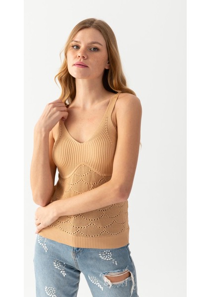 Halter Yaka Delikli Triko Atlet Kadın Atlet 171810