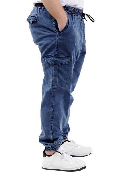 Erkek Kot Jogger Kargo Cepli Mavi Lastikli Beli Bağlamalı Rahat Günlük Pantolon fiyatları