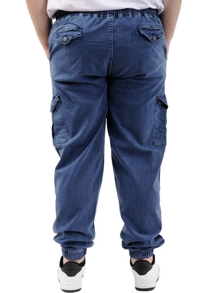 Erkek Kot Jogger Kargo Cepli Mavi Lastikli Beli Bağlamalı Rahat Günlük Pantolon fırsatları