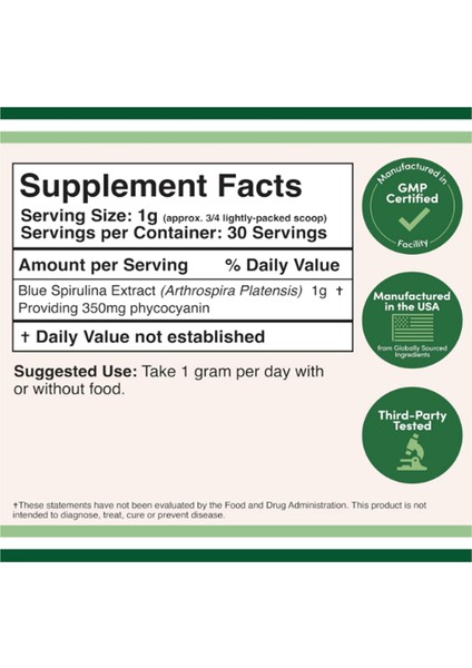 Blue Spirulina 30 gr fiyatları