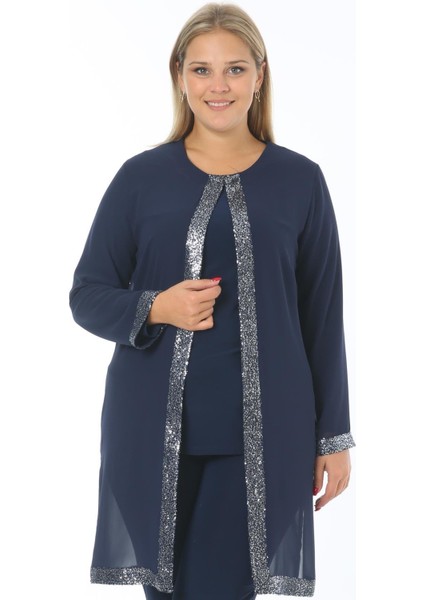 Büyük Beden 3717 Ceket+Bluz Ikili Takım modelleri