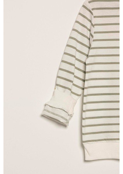 Çizgili Sweatshirt Jogger Yeşil Alt Üst Takım