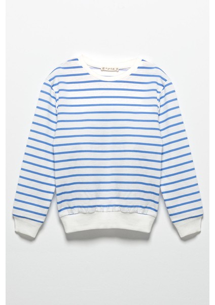 Çizgili Sweatshirt Jogger Saks Alt Üst Takım fiyatları