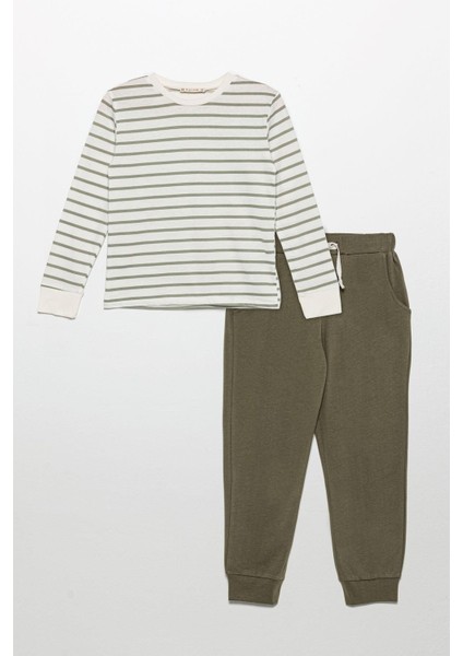 Bisiklet Yaka Uzun Kol Yeşil Alt Üst Takım