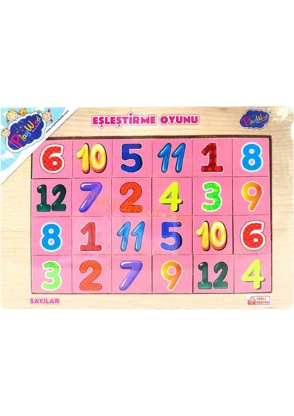 Ahşap Eğitici Eşleştirme Hafıza Oyunu - Sayılar Ony 265