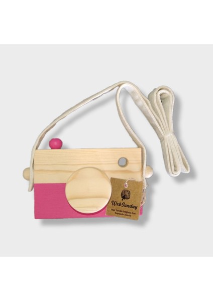 Ahşap Waldorf Fotoğraf Makinesi, Eğitici Bebek Kamera Oyuncağı 2 3 4 5 6 Yaş Erkek Kız- Fuşa fiyatları