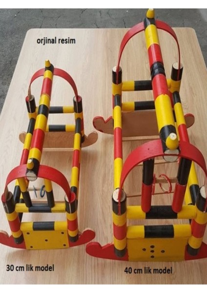 Oyuncak Dekor Için Nostaljik Ahşap Beşik,tahta Beşik 30CM El Boyaması Orjinal Ahşap Beşik