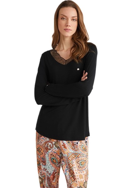 Kadın Siyah Pijama Takım 9733