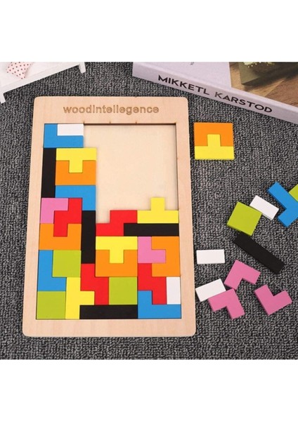 Ahşap Tangram Puzzle Yapboz Oyunu Motor Gelişim Oyuncakları